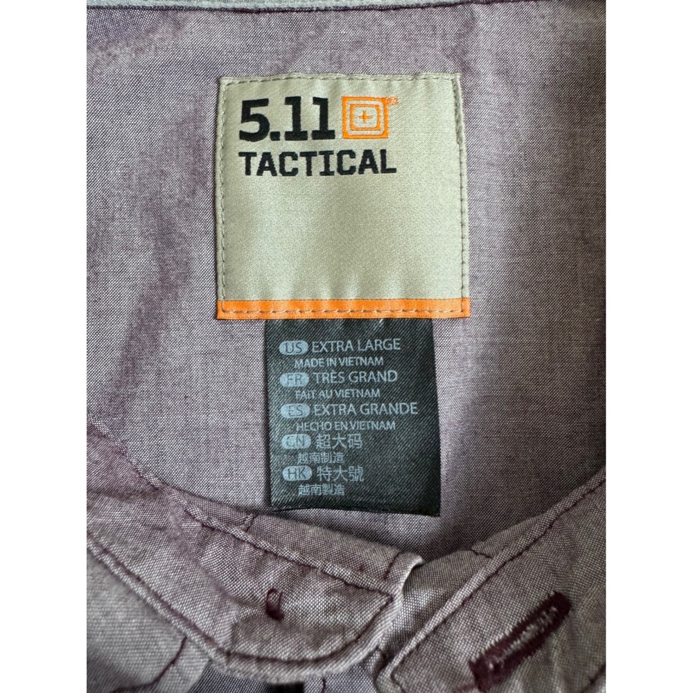 5.11 Tactical Carson Short Sleeve Shirt Fig Heather Purple Mens XL 71201-573 - Picture 14 of 14